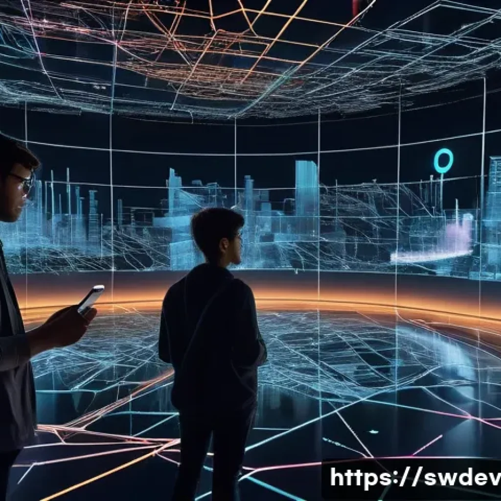 소프트웨어 설계 패턴의 역사 - **The Dawn of Order in Software Design:** A visually rich scene depicting a chaotic and sprawling ci...