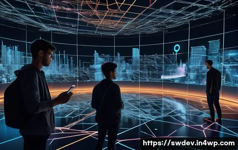 소프트웨어 설계 패턴의 역사 - **The Dawn of Order in Software Design:** A visually rich scene depicting a chaotic and sprawling ci...