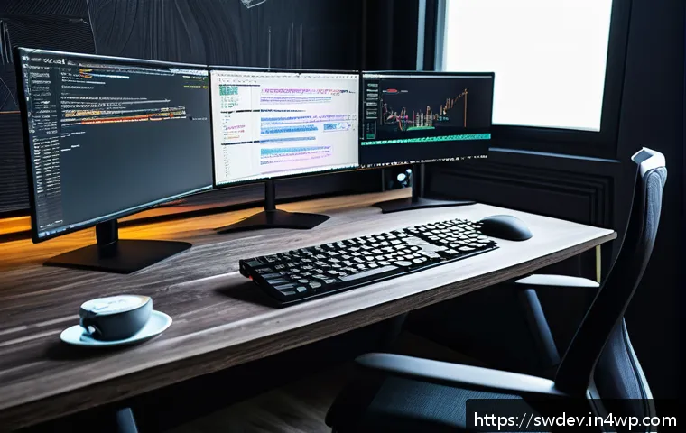 커맨드 패턴으로 사용자 동작 처리하기 - A detailed illustration of a software developer&rsquo;s workspace focused on command pattern design: a mod...